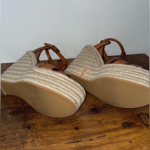 Saint Laurent Tribute Espadrilles Wedge in smooth leather – Amber - NWOB - Picture 4 of 8